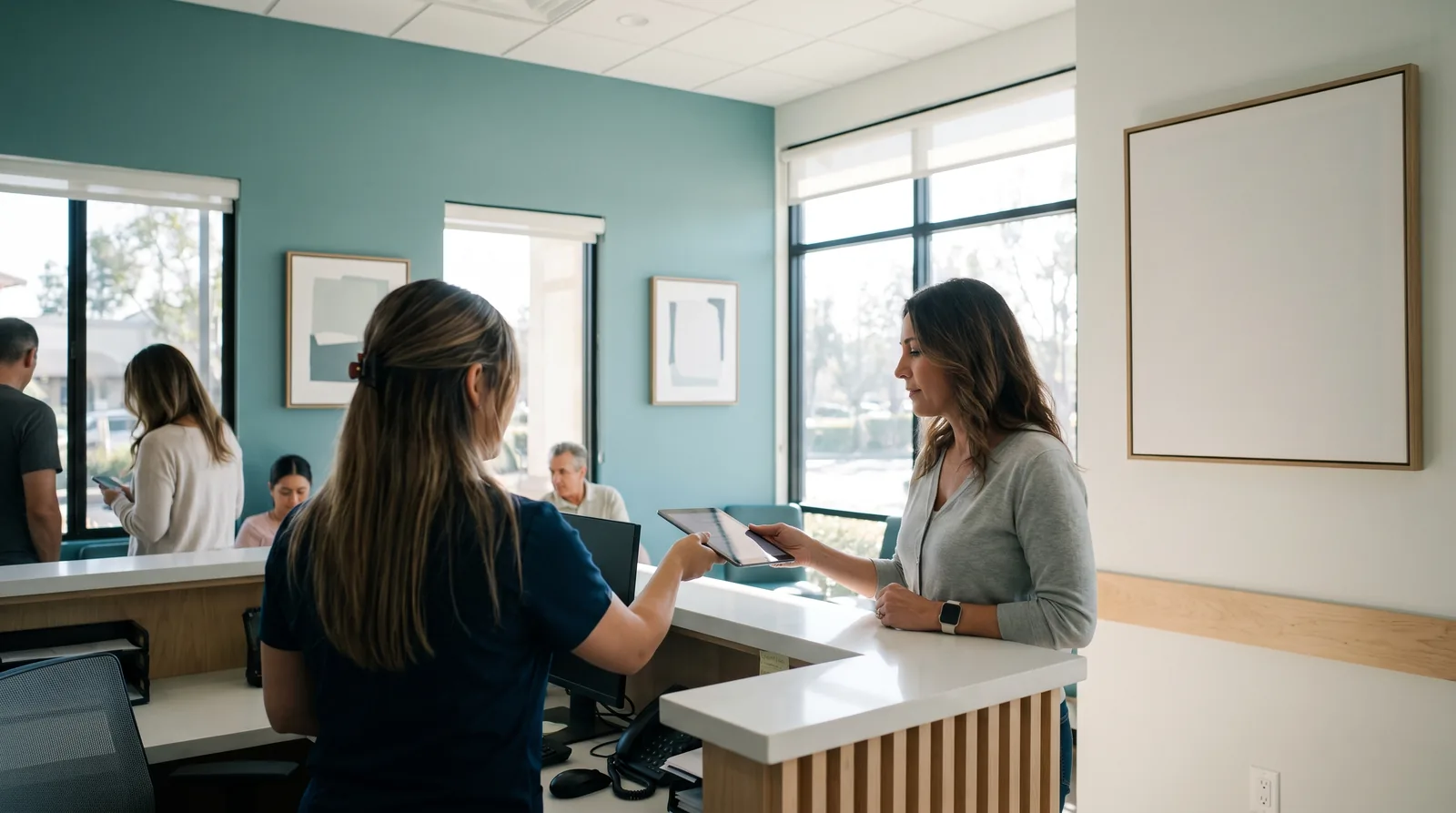 Front desk of a specialty medical practice in Lake Forest