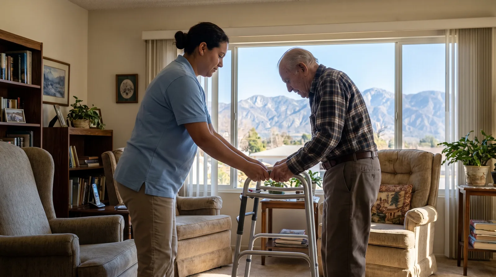 In-home caregiver with a client in Rancho Cucamonga